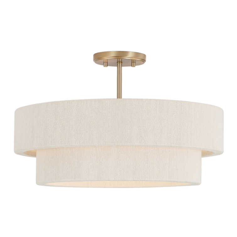 Matte Brass Dual Mount 4-Light Drum Pendant