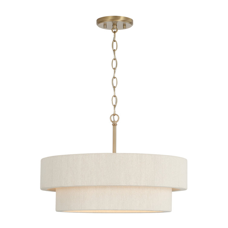 Matte Brass Dual Mount 4-Light Drum Pendant