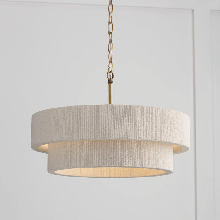 Matte Brass Dual Mount 4-Light Drum Pendant