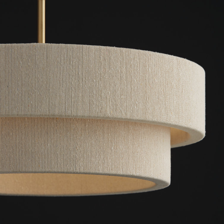 Matte Brass Dual Mount 4-Light Drum Pendant