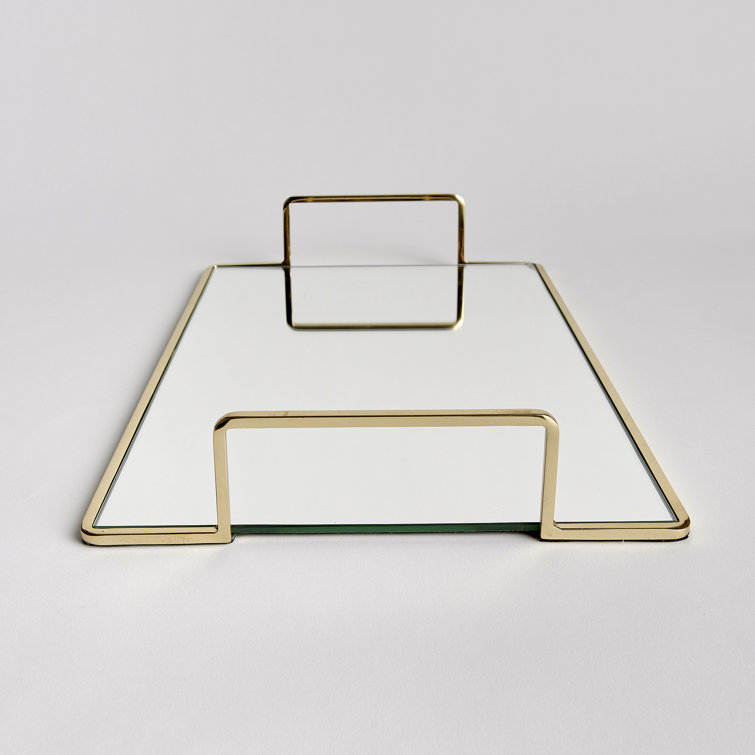 Gold and Glass Rectangular Decorative Tray