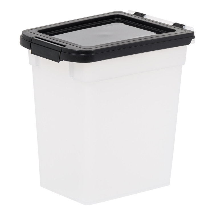 Clear Black Airtight Plastic Pet Food Storage Container