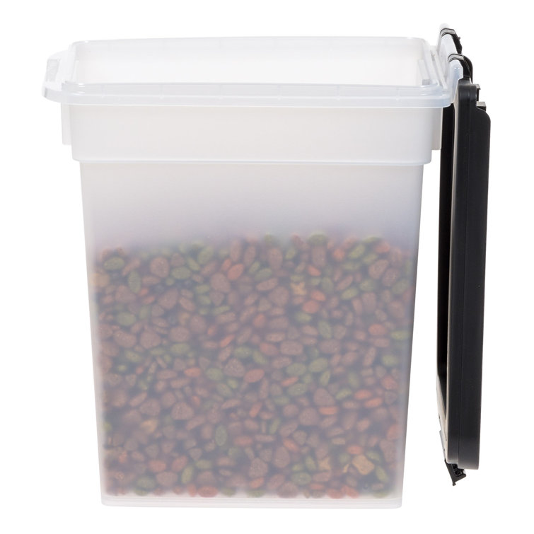 Clear Black Airtight Plastic Pet Food Storage Container