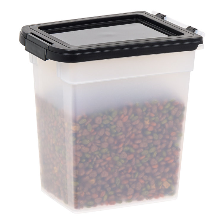 Clear Black Airtight Plastic Pet Food Storage Container