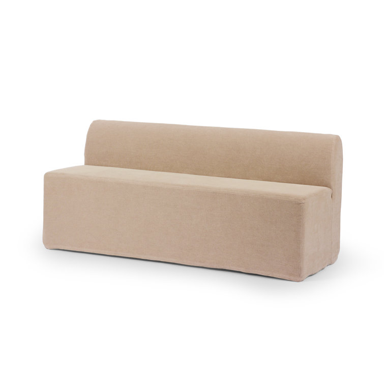 Canvas Linen Upholstered Dining Bench with Slipcover, 72"W