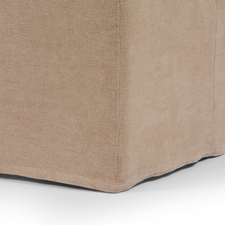 Canvas Linen Upholstered Dining Bench with Slipcover, 72"W
