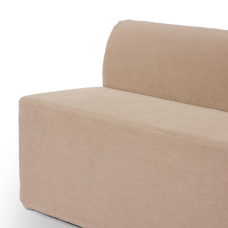 Canvas Linen Upholstered Dining Bench with Slipcover, 72"W