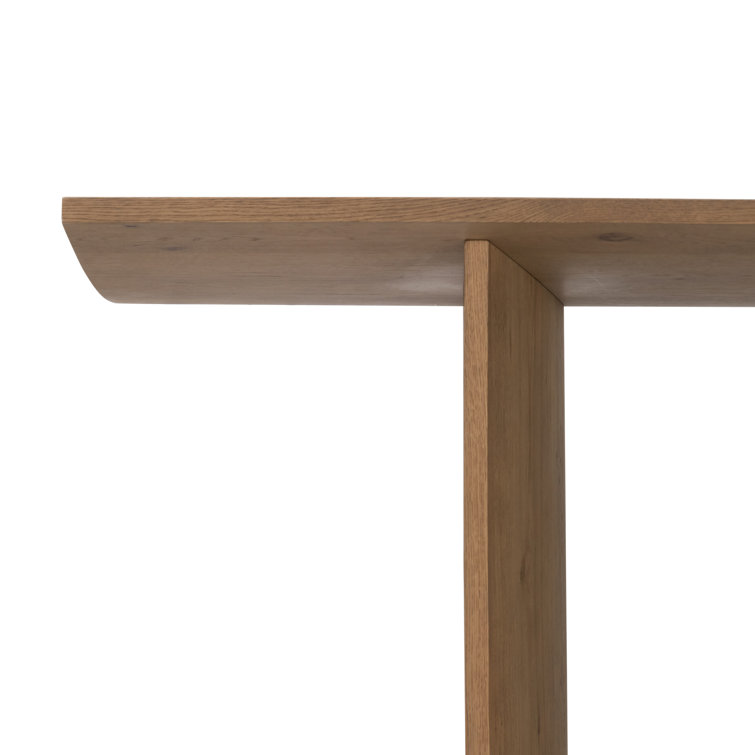 Contemporary Warm Grey-Brown Oak Veneer Rectangular Dining Table