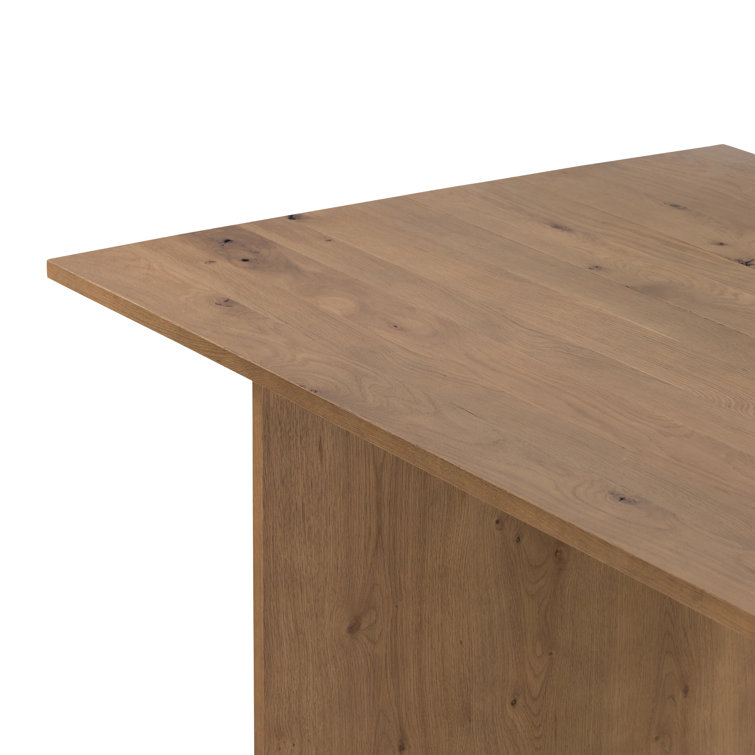 Contemporary Warm Grey-Brown Oak Veneer Rectangular Dining Table