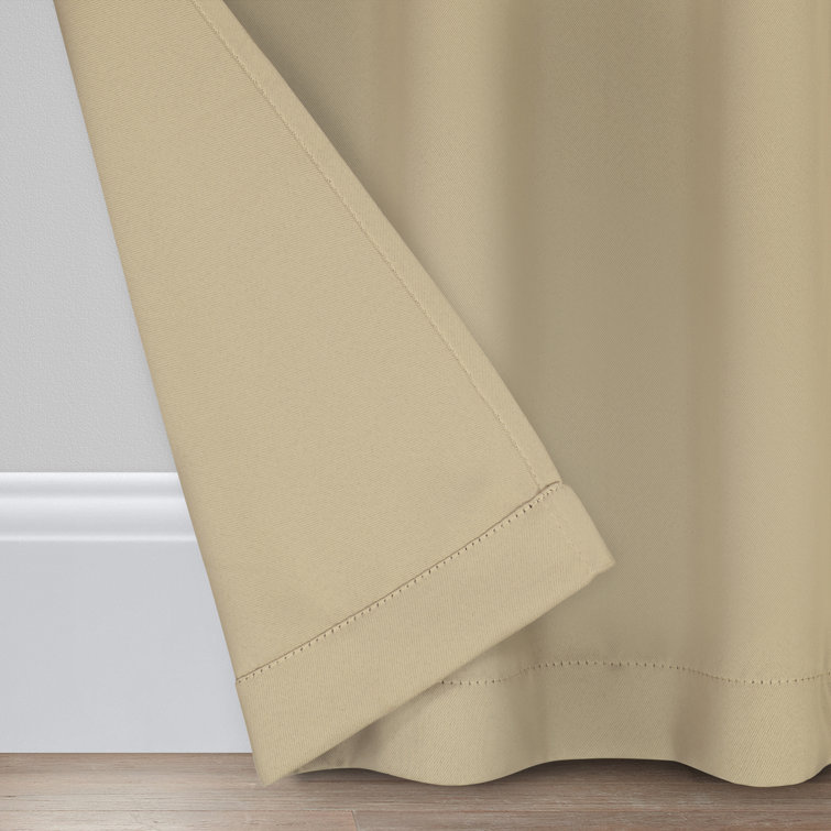 Wheat Blackout Rod Pocket Polyester Window Drapes, 37" x 63"