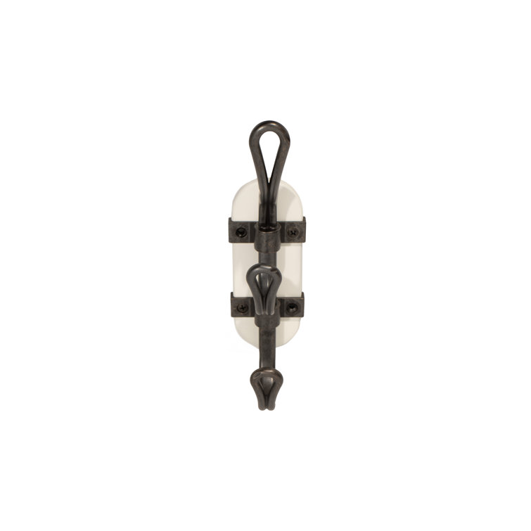 FantasHome 9" Black and White Steel Wall Mounted Hook