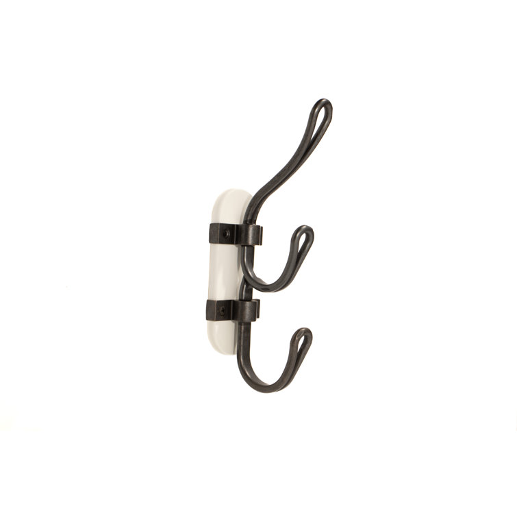FantasHome 9" Black and White Steel Wall Mounted Hook