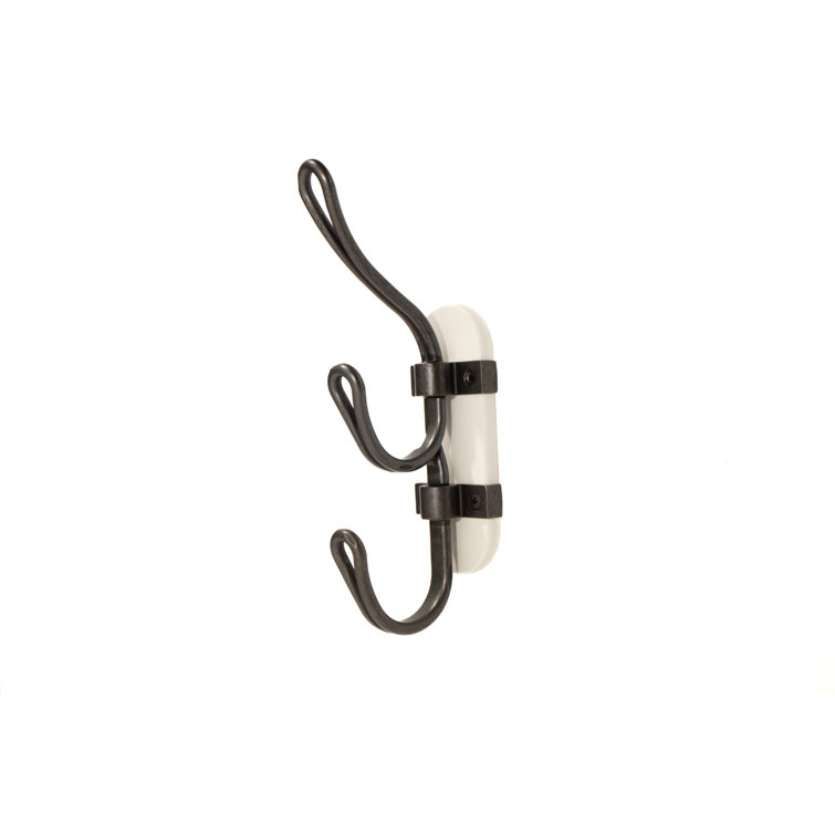 FantasHome 9" Black and White Steel Wall Mounted Hook