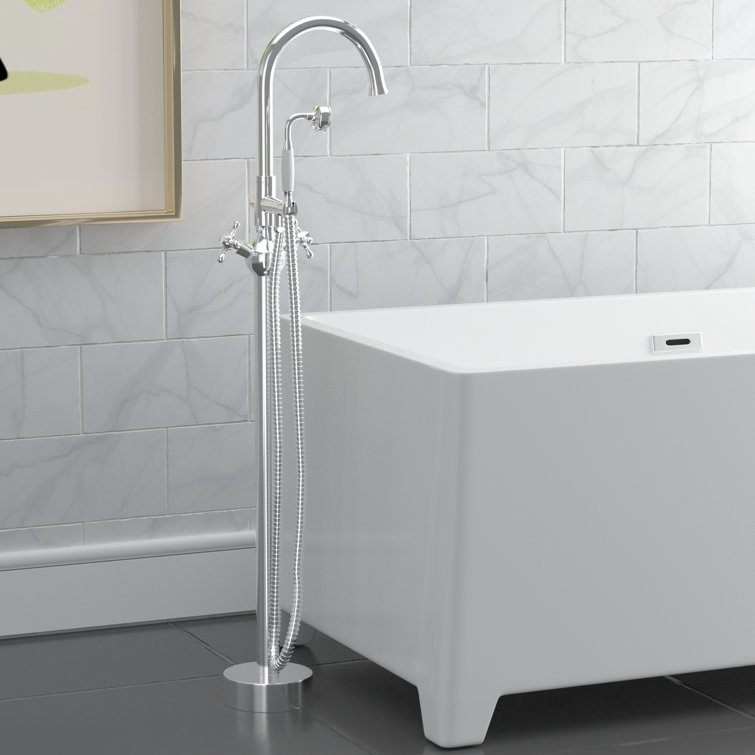 Chrome Freestanding High Arc Tub Filler with Lever Handle