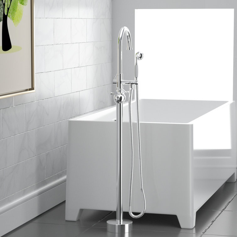 Chrome Freestanding High Arc Tub Filler with Lever Handle