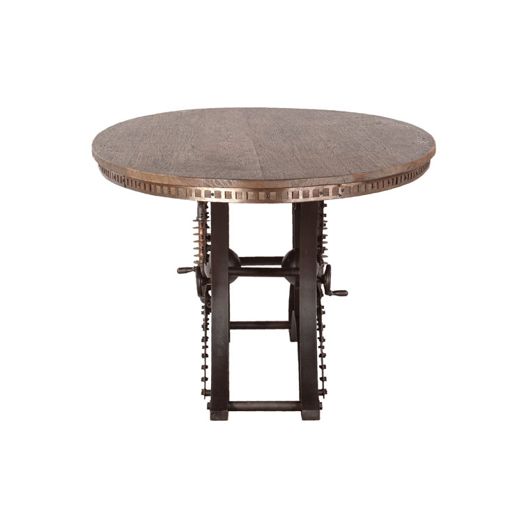 Rustic Industrial Oval Teak Wood Dining Table with Cross Base