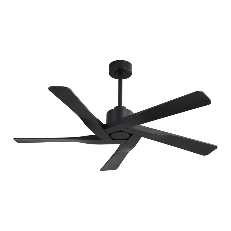 64" Matte Black ABS Blade Ceiling Fan with Remote