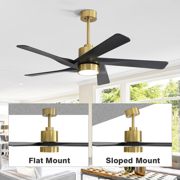 64'' Gold and Black Ceiling Fan with Light and Remote