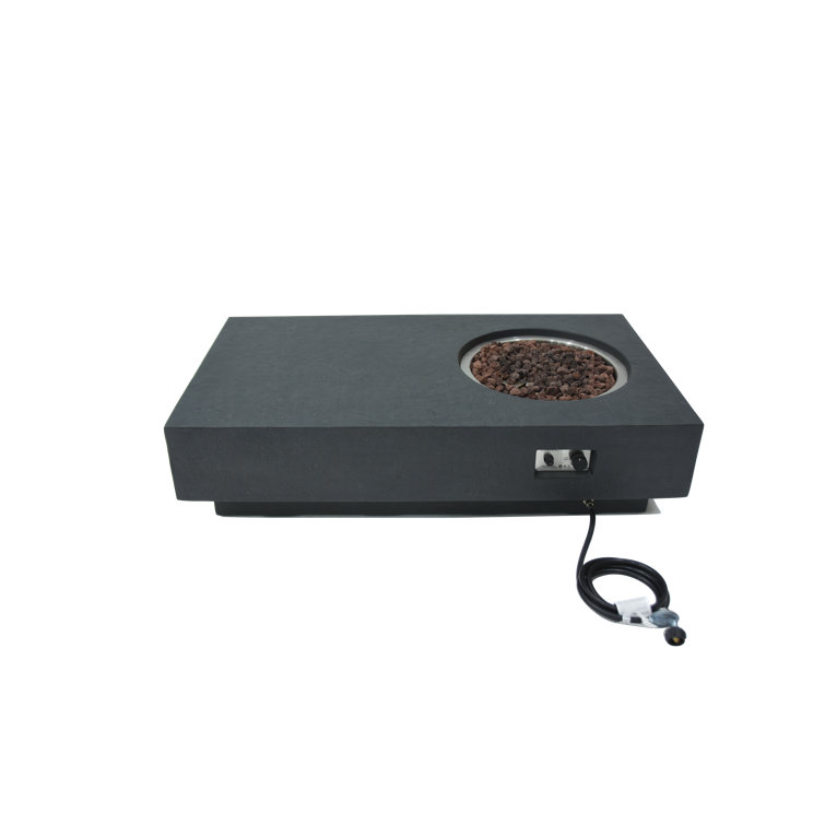 Granville 63" Gray Concrete Gas Fire Pit Table