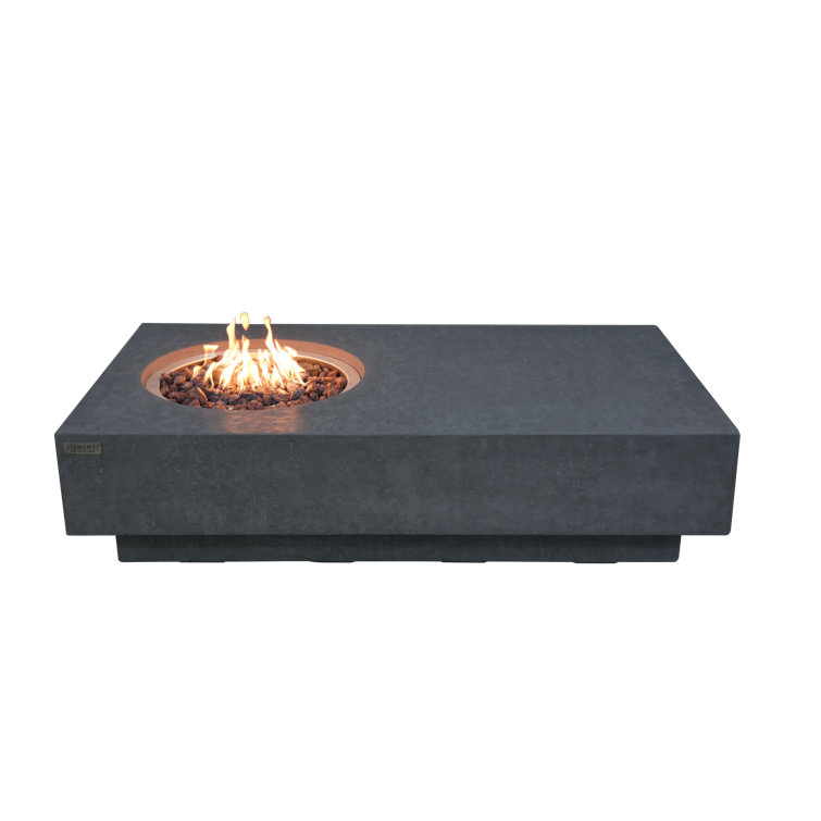 Granville 63" Gray Concrete Gas Fire Pit Table