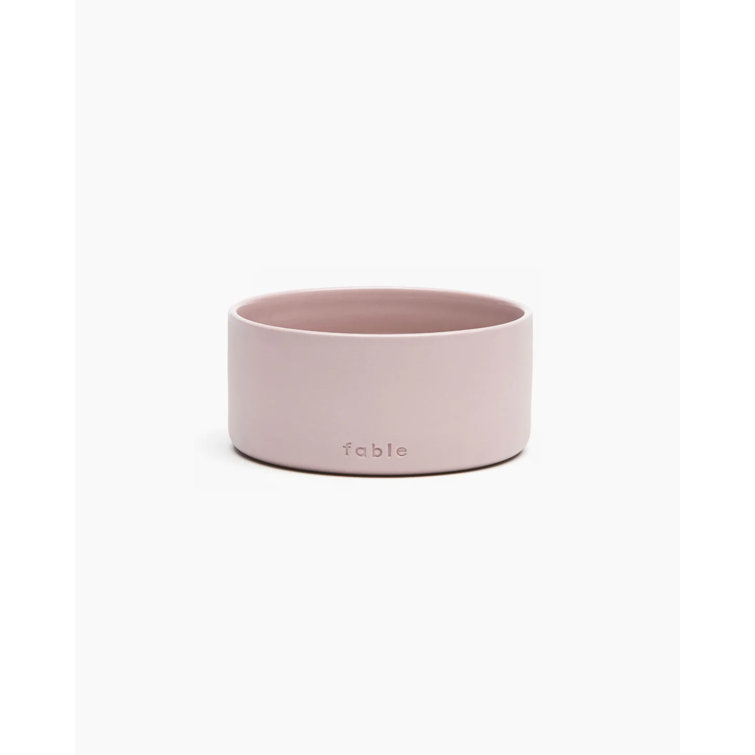 Rose Dust Small Ceramic Dog Bowl with Weighted Base