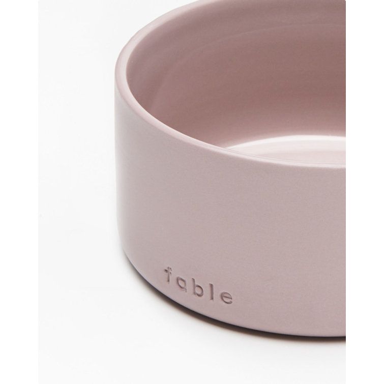 Rose Dust Small Ceramic Dog Bowl with Weighted Base