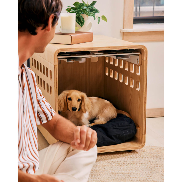 Small Signature Ash Bentwood Pet Crate Table