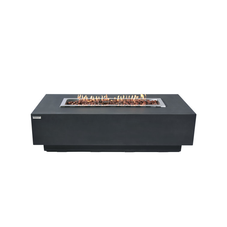 Granville 60-Inch Dark Gray Concrete Gas Fire Pit Table