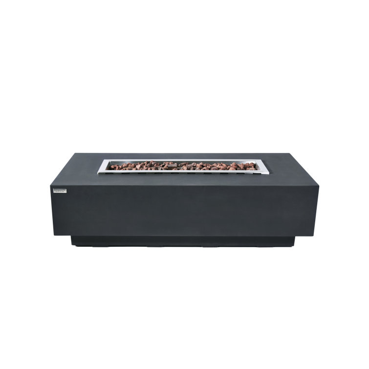 Granville 60-Inch Dark Gray Concrete Gas Fire Pit Table