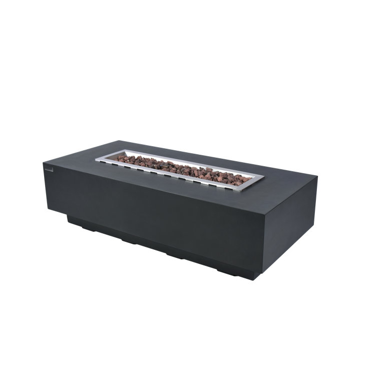 Granville 60-Inch Dark Gray Concrete Gas Fire Pit Table