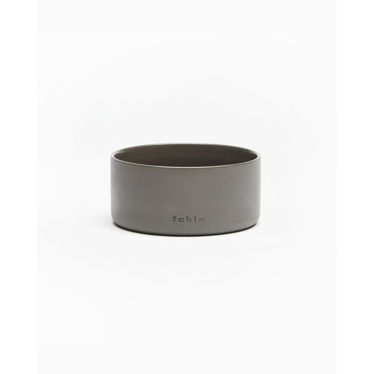 Small Dark Shadow Ceramic Pet Bowl with Glossy Interior