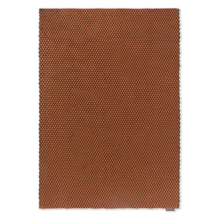 Terra Rust Green Handwoven Synthetic Rectangular Rug
