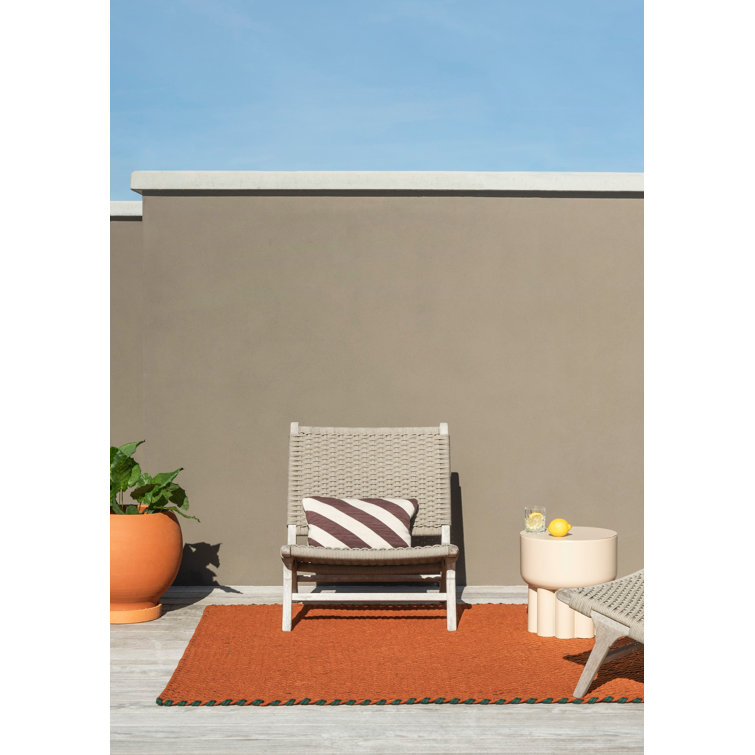 Terra Rust Green Handwoven Synthetic Rectangular Rug