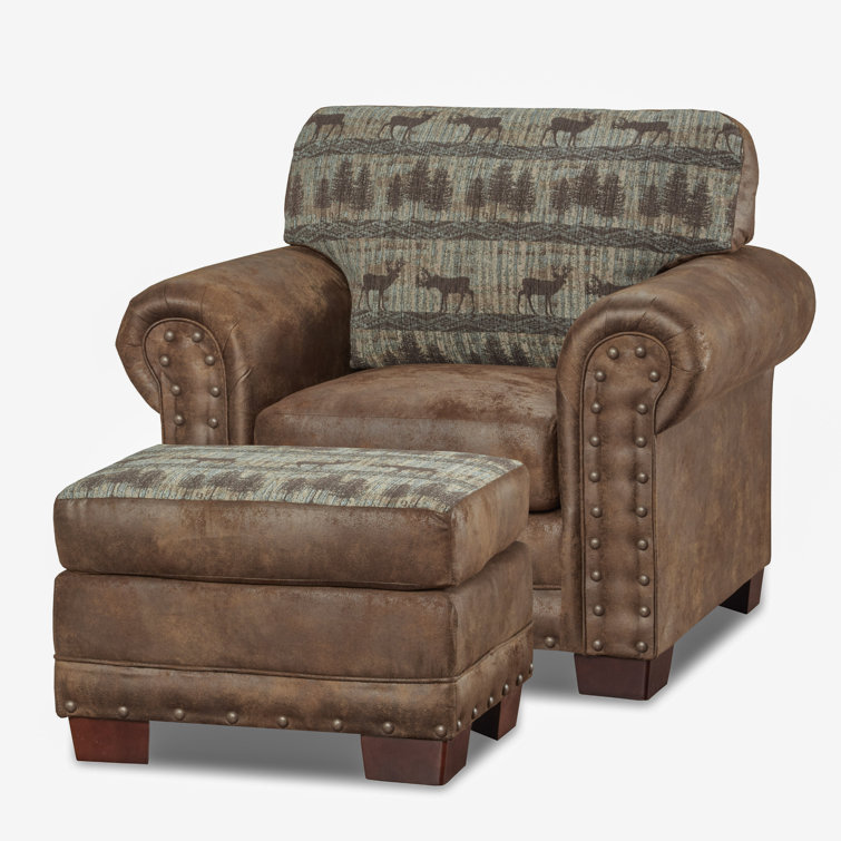 Deer Teal 4-Piece Rustic Sleeper Sofa Set with Oak Frame