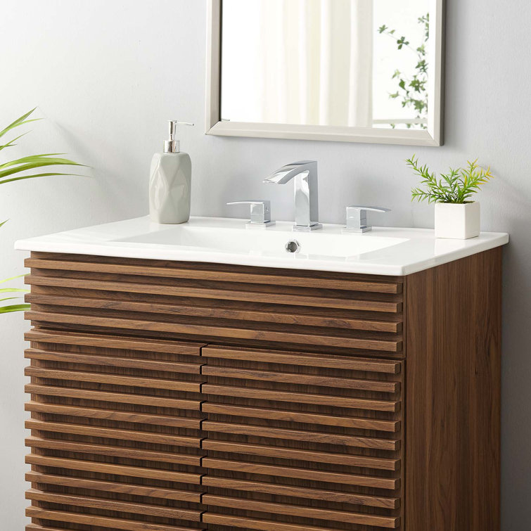 Cayman 30'' White Ceramic Rectangular Bathroom Sink