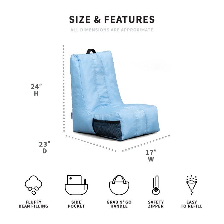 Clear Sky Polyester Video Lounger Bean Bag Chair, 2 Feet