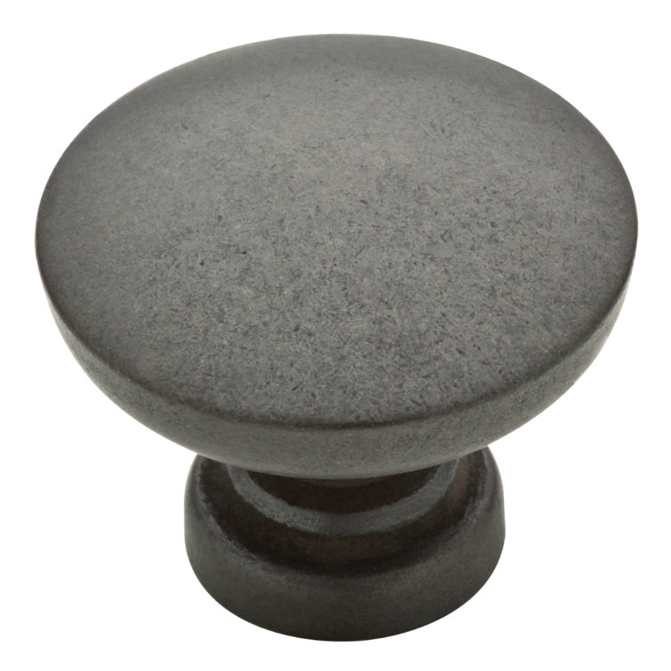 Soft Iron Distressed Round Mushroom Cabinet Knob Set