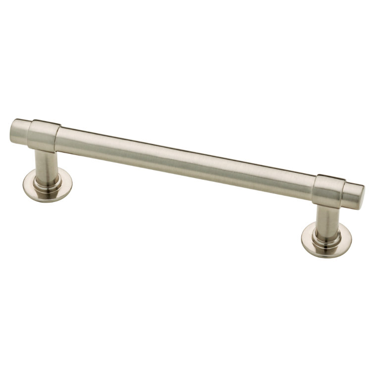 Satin Nickel 4" Modern Bar Pull with Mounting Hardware