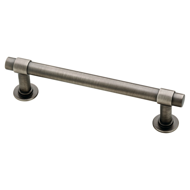 Brushed Nickel Industrial Bar Pulls with Mounting Hardware