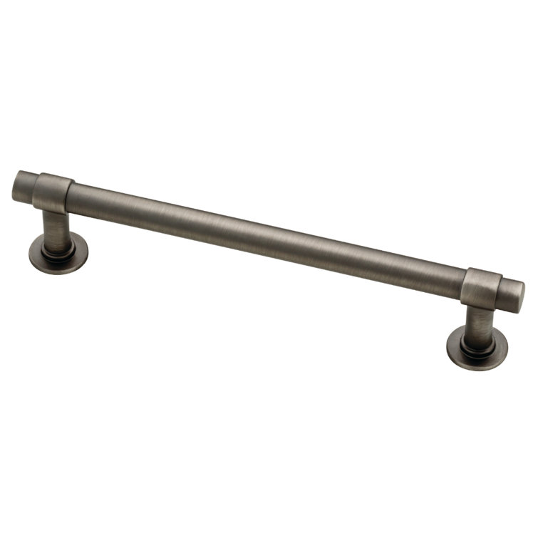 Brushed Nickel Industrial Bar Pulls with Mounting Hardware