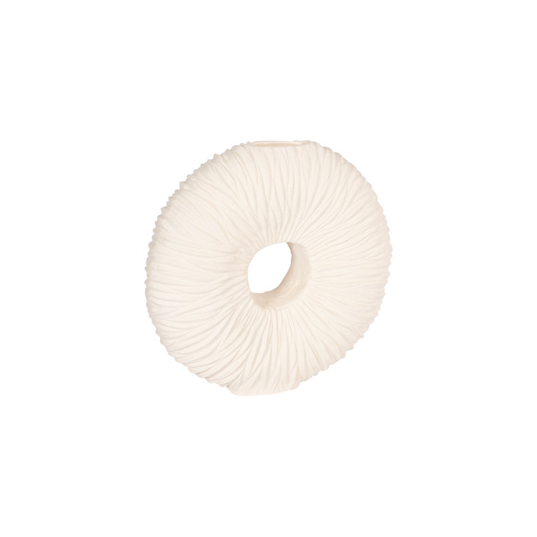 Waves Off White 28" Contemporary Resin Floor Vase
