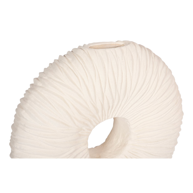 Waves Off White 28" Contemporary Resin Floor Vase