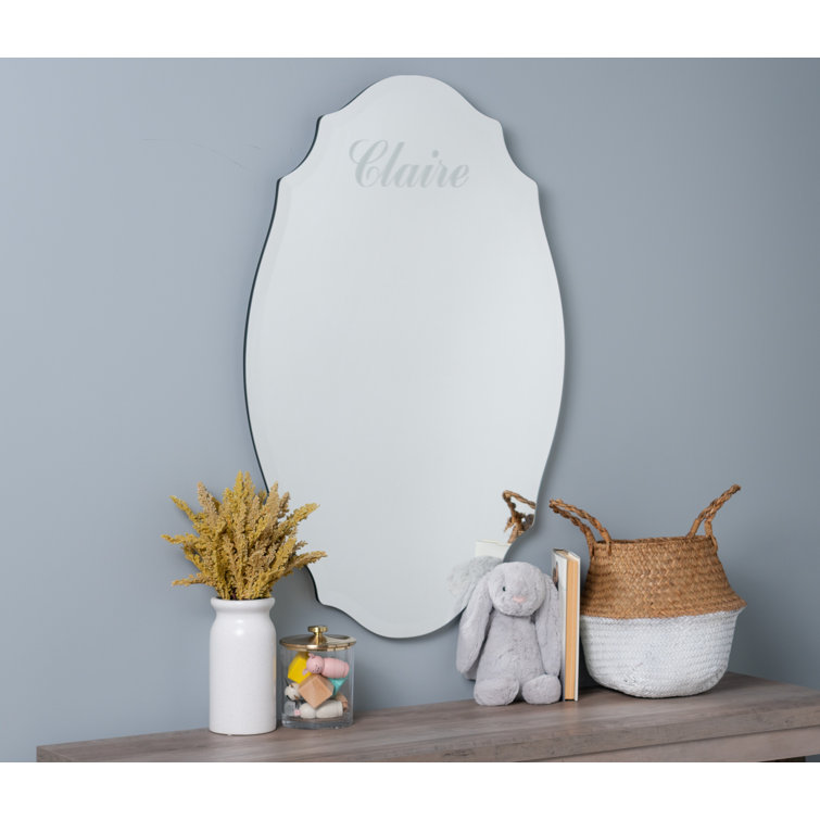 Oval Frameless Beveled Glass Wall Mirror
