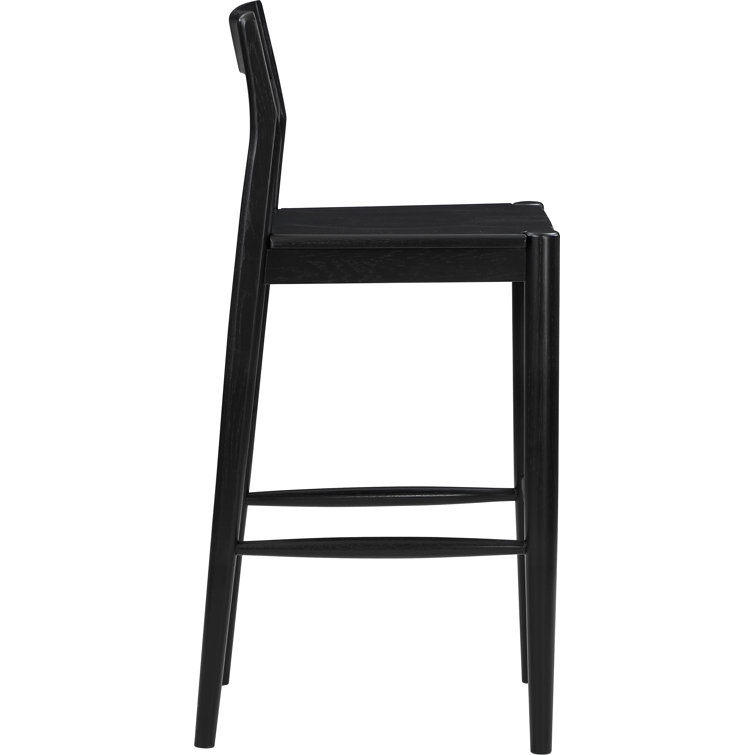 Adjustable Black Oak Bar Stool with Semi-Gloss Finish