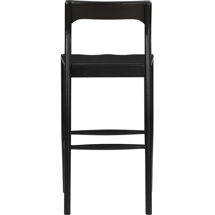Adjustable Black Oak Bar Stool with Semi-Gloss Finish