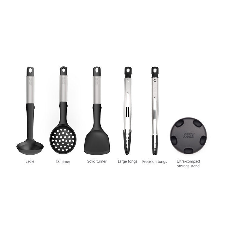 Joseph Joseph 5-Piece Stainless Steel and Silicone Utensil Set with Stand