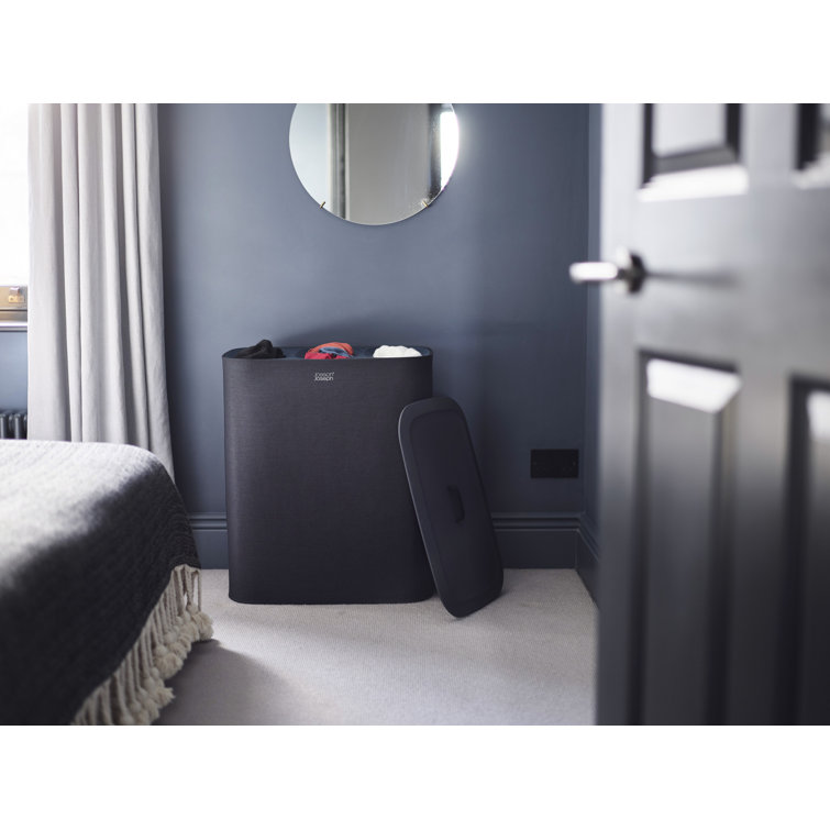 Carbon Black Steel 90L Laundry Hamper with Lid