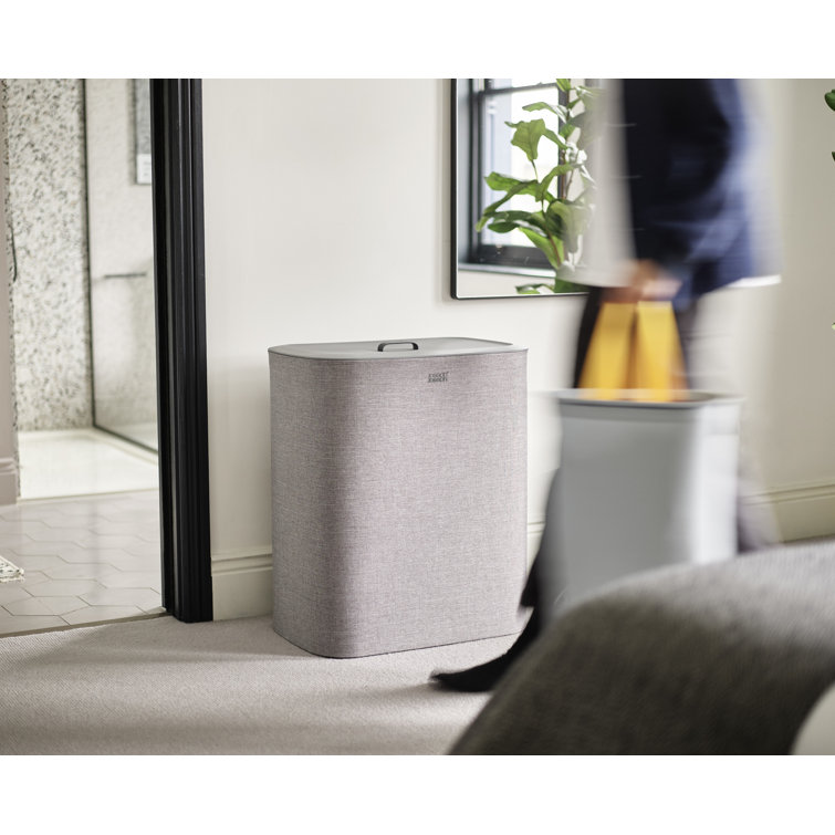 Gray 90L Laundry Separation Basket with Lid for Kids