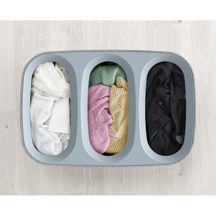 Gray 90L Laundry Separation Basket with Lid for Kids