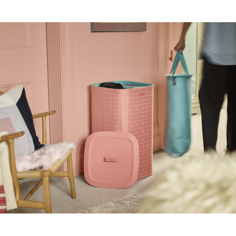 Pink Steel Frame Kids Hamper with Lid